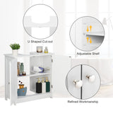 Bonnlo Pedestal Sink Storage Cabinet with 2 Doors Traditional Under Sink Cabinet Bathroom Space Saver Organizer with Adjustable Shelf White 3 5/8" W x 11 7/16" D x 23 5/8" H Bonnlo