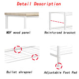 SUOERNUO Shoe Rack Organizer 5 Tier for Closet Entryway Free Standing Metal Storage Shoe Shelf with MDF Top Board，White+Oak SUOERNUO