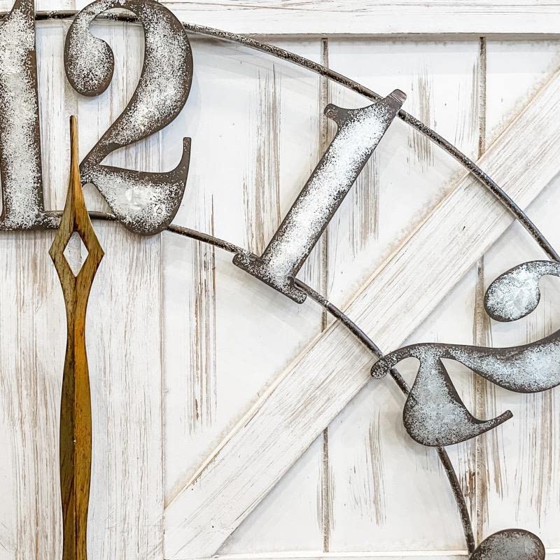 ALBEN Large Farmhouse Wall Clock - 24 inch Square Farmhouse Style Clock Bundled with Decorative Reversible Wooden Sign ALBEN