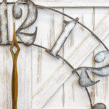 ALBEN Large Farmhouse Wall Clock - 24 inch Square Farmhouse Style Clock Bundled with Decorative Reversible Wooden Sign ALBEN