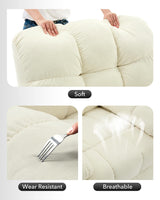 GarveeHome Rocking Recliner Chair, 360° Swivel Rocker Chair for Living Room, Upholstered Fabric Glider Nursery Chair with Side Pockets for Small Spaces, q235 Steel Frame Lazy Boy Recliner Single Sofa GarveeHome