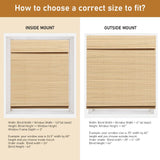 SEEYE Natural Cordless Bamboo Roman Shades - 95% Blackout Window Blinds for Home & Office, Easy Installation, 34" W x 64" H SEEYE