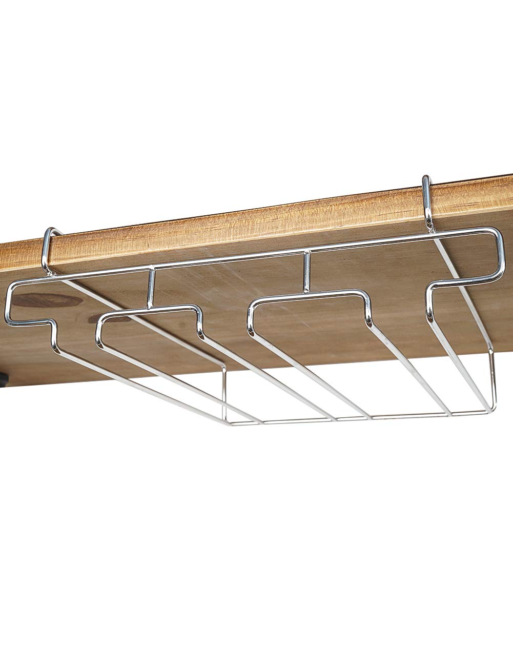 bafvt Wine Glass Holder - 3 Rows Stemware Rack Under Cabinet - 304 Stainless Steel Hanger Storage Shelf, Fit for The Cabinet 0.8“ or Less bafvt
