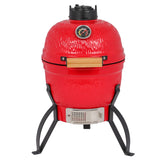 Portable Ceramic Charcoal Grill,13 Inch Outdoor BBQ Egg Grills with Built-in Thermometer, Multifunctional Ceramic Barbecue Grill, Egg Outdoor Kitchen Style (Red) Guangshuohui