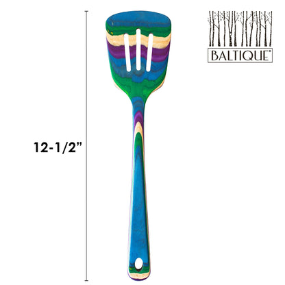 Totally Bamboo Baltique Mumbai Collection 12-1/2" Wooden Slotted Spatula, Safe for Nonstick