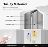 Tall Bathroom Cabinet,Narrow Metal Storage Cabinet with 5 Adjustable Shelves and Single Barn Door,Slim Pantry Storage Organizer for Bathroom,Kitchen,Entryway 67H White Baborokic