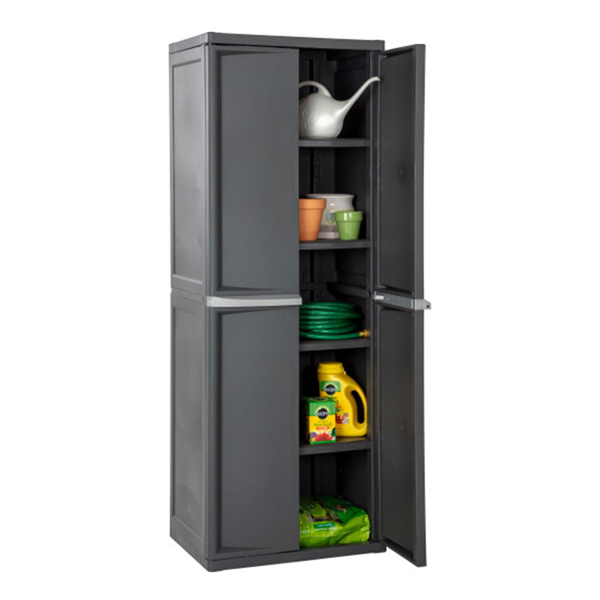 Sterilite 2-Pack Storage Cabinet, Garage, Pantry & Kitchen Closet, 4 Shelves, Gray Sterilite