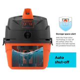 BLACK+DECKER Shop Vacuum Wet and Dry, Small Shop Vac with Accessories, 1 Gallon 1.5 Peak HP, Wall Mount Mini Vacuum for Garage, Home and Pet, 60CFM (BDXV18101P-1H) BLACK+DECKER