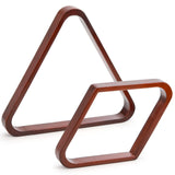 TOPZEA Set of 2 Wooden Billiard Ball Racks, Vintage Solid Wood 8-Ball Triangle Ball Rack 9-Ball Diamond Rack Set Table Pool Balls Racks for Standard TOPZEA