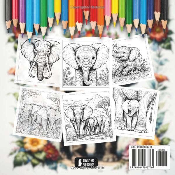 Elephant Coloring Book: A Cute Elephant Coloring Book For Adults & Kids, With 41 Adorable Illustrations. Majosta