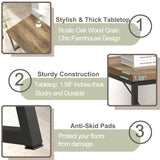 FOLUBAN Modern Home Office Desk, Rustic Wood and Metal Computer Desk, Industrial Study Writing Gaming Table Workstation, Vintage Laptop PC Desk, Oak 47 Inch FOLUBAN