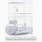 GUQASDV Cat Cages Indoor, Cat Crate, Catio Indoor Cat Enclosure on Wheels, Cat Playpen with Top Cover with Anti-Collision Lock Quick Assembly for Rabbits, Small Animals(White,101x66x126cm) GUQASDV