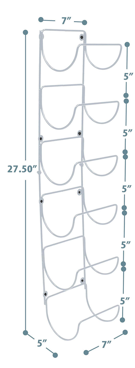 Sorbus Towel Rack Wall Mount – 6 Compartments of White Metal Towel Holder for Bathroom Decor Sets, Organizer for Linens, Gym, Rv, Door, Cabinet - Wine Rack Wall Mounted for Kitchen, Bar, Wine Cellar Sorbus