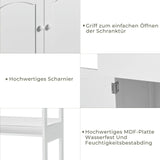 DICTAC Kitchen Pantry Storage Cabinets with Shelves,Drawer and Doors,Microwave Cart with Storage,Freestanding Floor Sideboard Cabinet with Microwave Space,Bookshelf,Display Unit for Home,White DICTAC