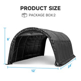 MELLCOM 12 x 24 FT Heavy Duty Carport, Portable Garage with Reinforced All-Steel Frame and Round Style Roof, Anti-Snow All Covered Car Canopy Outdoor Waterproof Storage Shelter for Car, Truck, Boat MELLCOM