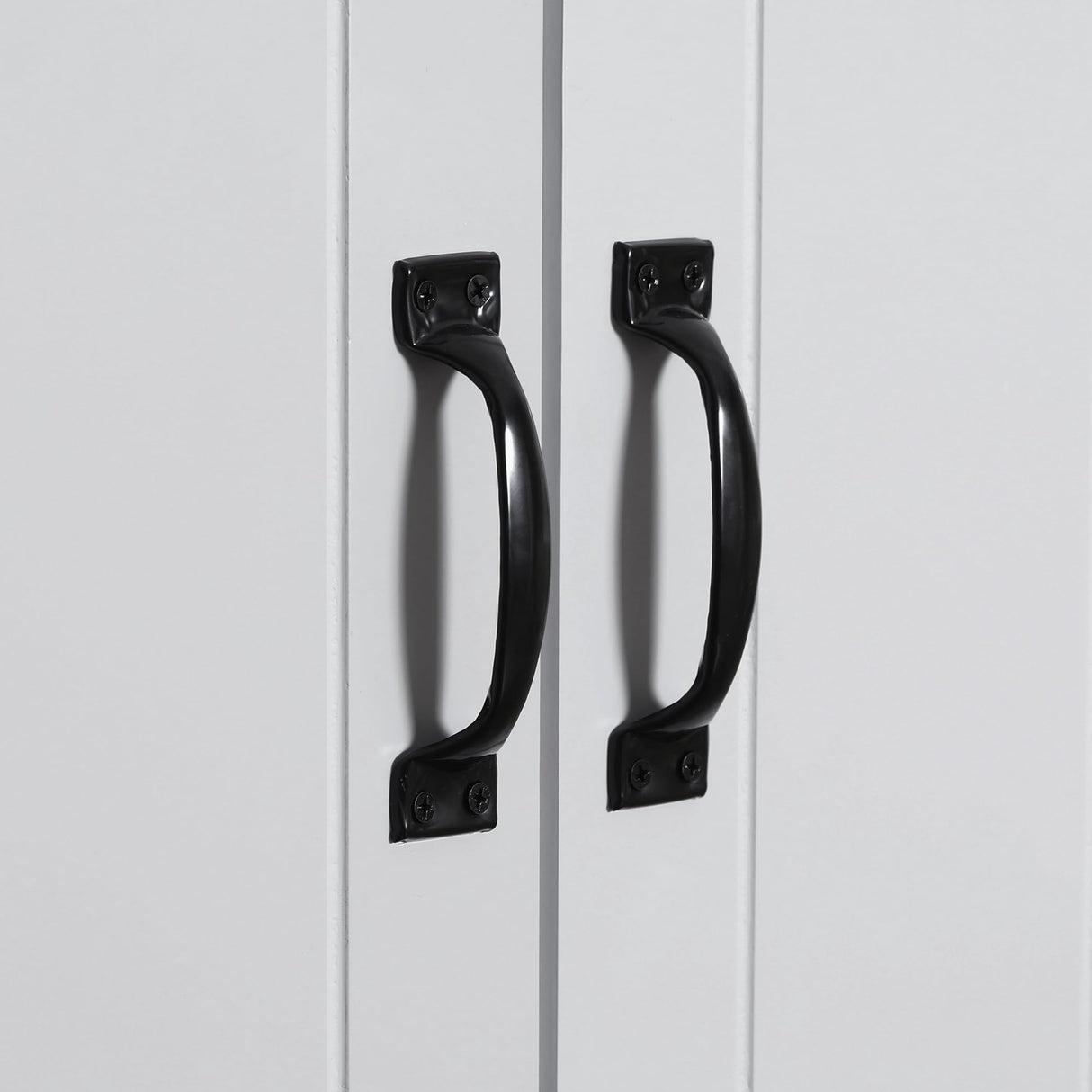 HOMCOM 70" Kitchen Pantry Cabinet, Freestanding Storage Cabinet with 4 Doors and 2 Adjustable Shelves for Dining Room, Gray HOMCOM