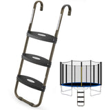 HBTower Trampoline Ladder, 3-Step Trampoline Steps with Horizontal Wide Steps, Skid-Proof Steps Universal Hook, UV Treated Steel, 220Lbs Capacity Trampoline Stairs Accessories for Kids/Children HBTower