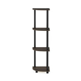 Furinno Turn-N-Tube 4-Tier Corner Display Rack Multipurpose Shelving Unit, Dark Brown Grain/Black Furinno