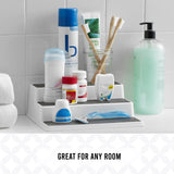 Copco Non-Skid 3-Tier Spice Pantry Kitchen Cabinet Organizer, 10-Inch, White/Gray Copco