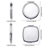 Jetec 6 Pcs Sublimation Blanks Compact Mirror Bulk Christmas Small Gifts for Women Transfer Folding Pocket Makeup Mirror Double Sided Handheld Mirror Round Square Sublimation Mirror for Purse Travel Jetec
