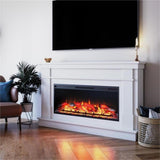 Pemberly Row Wide Mantel with Linear Electric Fireplace in White Pemberly Row