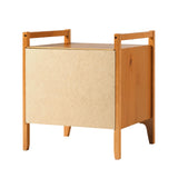 Walker Edison Leif Scandi Angled Drawer-Face Nightstand, 22 Inch, Caramel 22 Inch Walker Edison
