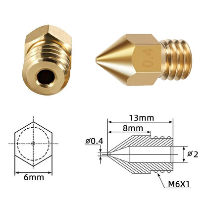 26PCS 3D Printer Nozzles Extruder Stainless Steel, Ender 3 Nozzle,MK8 Nozzles,Brass High Temperature Pointed Wear Resistant Nozzle Multiple Sizes 0.2 0.3 0.4 0.5 0.6 0.8 1.0 mm - WoodArtSupply