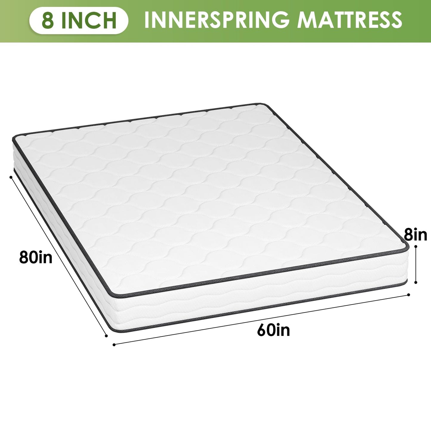 PayLessHere 8 Inch Mattress Medium Firm Spring Mattress Cool Sleep Pressure Relief Queen Size Mattress in a Box Fiberglass Free CertiPUR-US Certified Breathable Foams Mattress