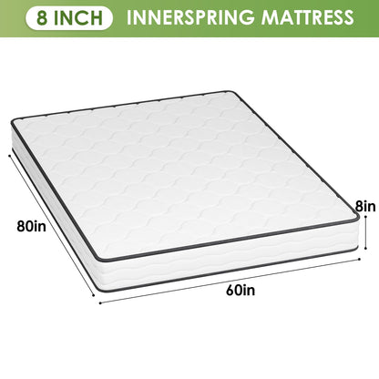 PayLessHere 8 Inch Mattress Medium Firm Spring Mattress Cool Sleep Pressure Relief Queen Size Mattress in a Box Fiberglass Free CertiPUR-US Certified Breathable Foams Mattress