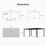 PURPLE LEAF Outdoor 12' × 20' Louvered Pergola with Long Side Beam Roller Blinds and Patio Adjustable Aluminum Canopy Retractable Metal Roof for Deck Outside Backyard Hardtop Gazebo Sun Shade PURPLE LEAF