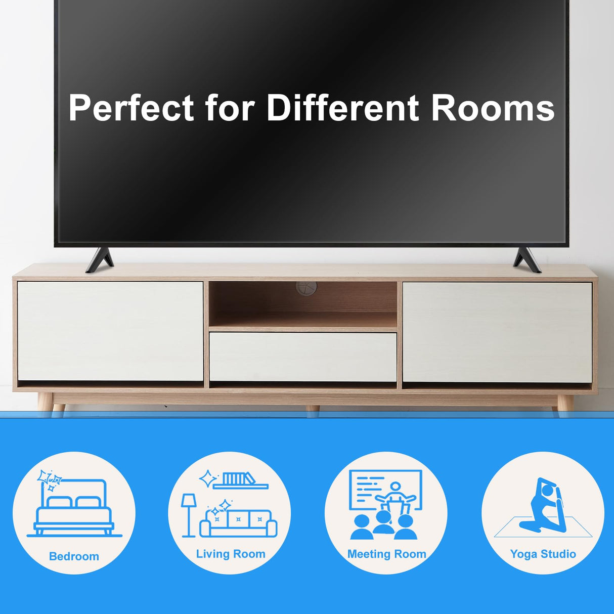 Dinghosen 43 Inch TV Stand for Samsung TV Legs, for UN43NU6900F UN43NU6950FXZA 43" Class 4K (2160p) Ultra HD Smart LED TV, for Samsung TV Stand Legs, with Screws, Black Dinghosen