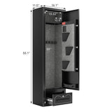 8 Gun Safe for Rifles Pistols Shotguns | Large Capacity Steel Security Cabinet | Digital Lock Quick Access | Removable Shelf & Racks | 48" Long Home Garage Storage Gareinwuds