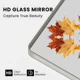 JISOSO Brushed Nickel Bathroom Mirror, 50x30 Inch Silver Metal Frame Mirror Wall Mounted, Rounded Rectangle Bathroom Vanity Mirror, Tempered Glass, Anti-Rust, Horizontal/Vertical JISOSO