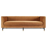 Modway Devote Channel Tufted Performance Velvet, Sofa, Cognac Modway