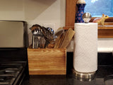 CB Accessories Utensil Holder in Rustic Wood for Kitchen Countertop Organizer and Cooking Tools Storage (Double Compartment) CB Accessories