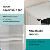 BON AUGURE White Bookcase, 3 Shelf Bookshelf, Farmhouse Wooden Book Cases/Shelves, Small Open Storage Book Shelves for Home School Library Office Bedroom Kids (White Oak) BON AUGURE