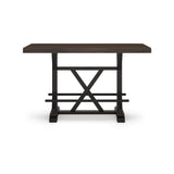 Signature Design by Ashley Valebeck Farmhouse Counter Height Dining Table with Footrest and Trestle Base, Brown & Black Signature Design by Ashley