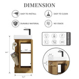JINDOLI 16“ Bathroom Vanity Sink Combo for Small Space, Modern Floor-standing Small Bathroom Vanity with Sink, Small Bathroom Sink Cabinet Set with 2 Toilet Paper Holders, Snaefell Oak JINDOLI