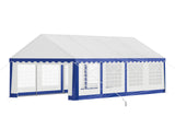 AMERLIFE 13 x 26 FT Party Tent with Rolled Sidewalls, Heavy Duty Wedding Tent for Party Outside with Zinc Alloy Tube & Spiral Stakes, Waterproof Event Shelters, White & Blue AMERLIFE