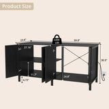 VOWNER 100-150 Gallon Fish Tank Stand with Power Outlet, Heavy Duty Aquarium Stand with Cabinet Storage for Fish Tank, Turtle Tank, Reptile Terrarium, 60" L*23.6" W Tabletop, 2200 LBS Capacity, Black VOWNER