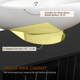 Iwell Pedestal Sink Storage Cabinet with 2 Doors and Shelf, Under Sink Cabinet, Bathroom Sink Cabinet with U-Shape, Black YSG020H Iwell