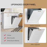 Anbuy Double Kitchen Trash Cabinets Dual Tilt Out Cabinet with Two Wood Hideaway Holder Drawers, Free Standing Recycling Trash Can Holder (Upgrade White) Anbuy