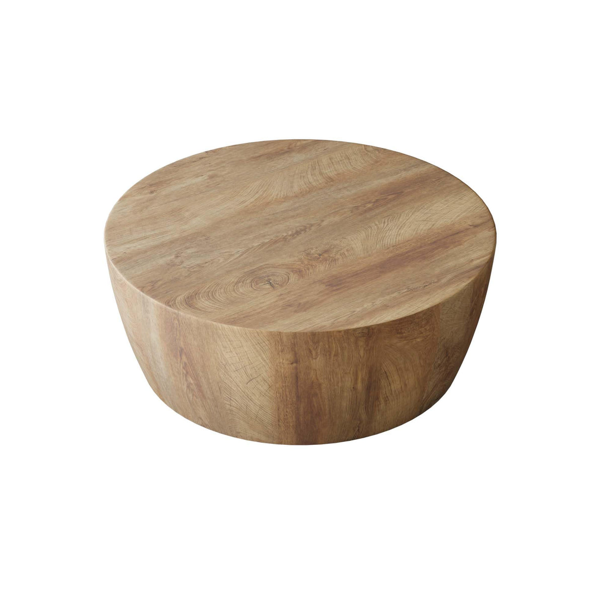 Maotifeys Rustic Drum Coffee Table for Living Room Round Center Table Modern Drum-Shape Wooden Cocktail Table for Home Office - Fully Assembled Maotifeys