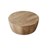 Maotifeys Rustic Drum Coffee Table for Living Room Round Center Table Modern Drum-Shape Wooden Cocktail Table for Home Office - Fully Assembled Maotifeys