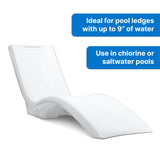 Step2 Vero Pool Lounger, Fade-Resistant, Waterproof Patio Furniture, Pool Lounge Chair for Sun Shelf, Use in Pools with Shelves Up to 9-Inches Deep or Outside Pool Deck, Weighted, White Step2