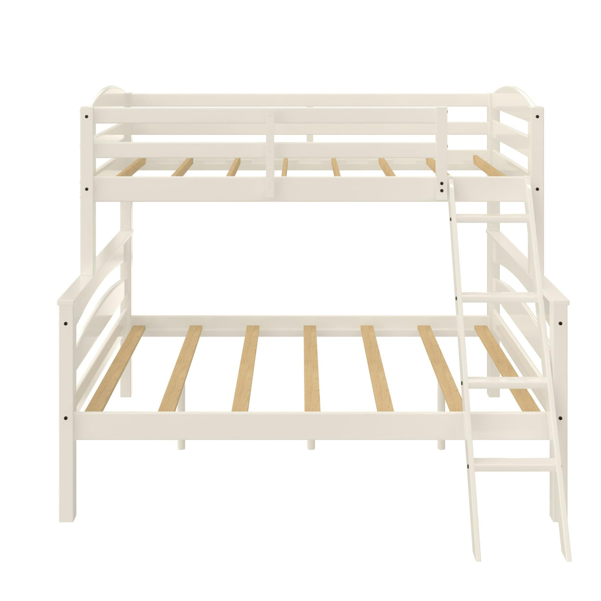 DHP Brady Wood Bunk Bed Frame, Twin Over Full, White DHP