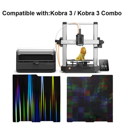 HysiPrui 3D Printer Kobra 3 Build Plate Platform Double Sided H1H Smooth Surface Build Plate Sheet, Flexible Removable Heated Bed Platform Mat for Anycubic Kobra 3/Kobra 3 Combo 256x268mm - WoodArtSupply