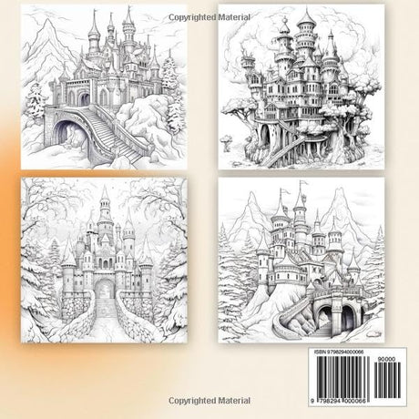 Castles: Coloring books for adults with 60 sketches of castles. (Fantasy Worlds) Majosta
