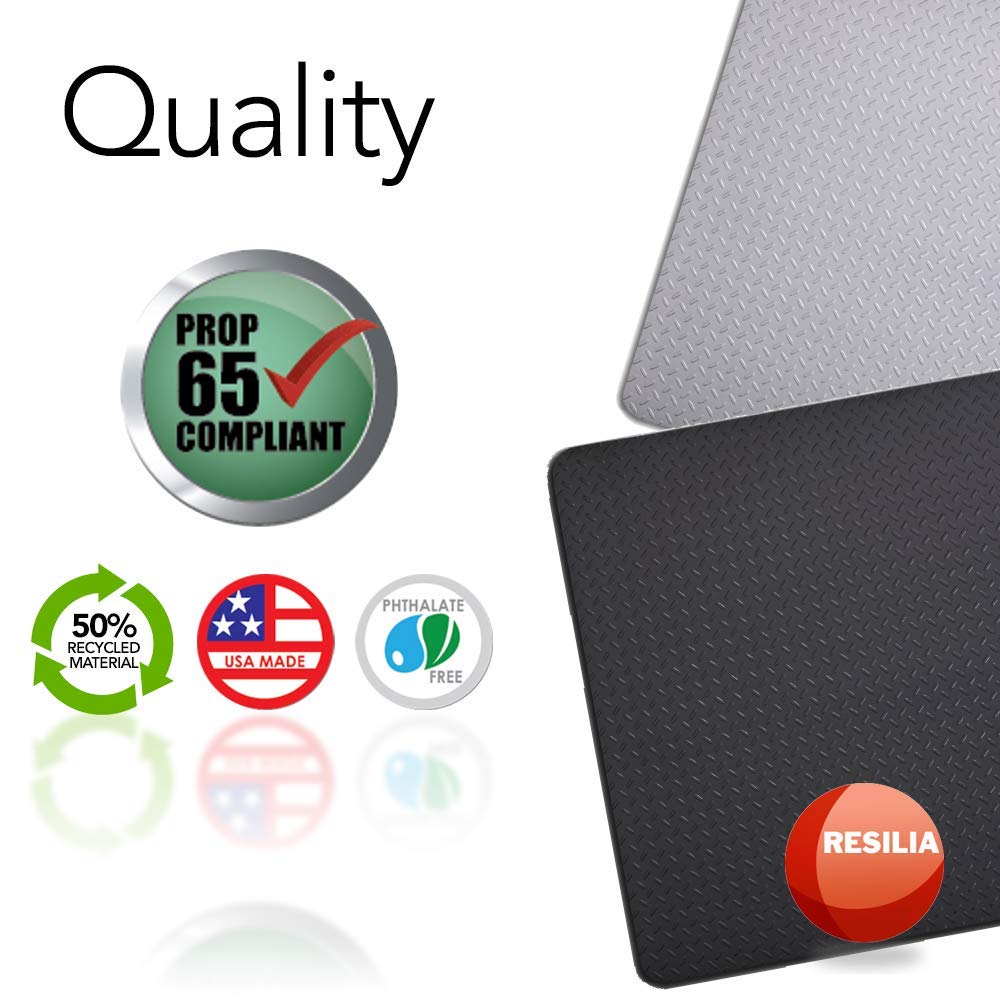 RESILIA - X-Large Under Grill Mat - Black Diamond Plate, 57 x 47 inches, for Outdoor Use RESILIA