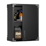 Aobabo Metal Wall Cabinet with Door, Lock and Adjustable Shelf, Metal Hanging Cabinet, Steel Garage Storage Cabinet for Home, Office and Kitchen, Black Aobabo